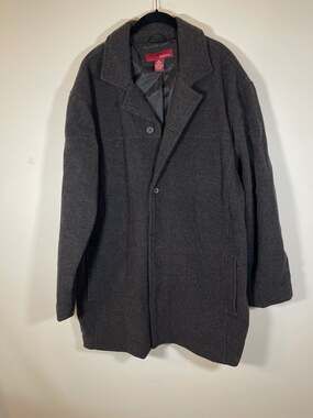 Merona Men's Wool Blend Overcoat Charcoal Gray Size XL